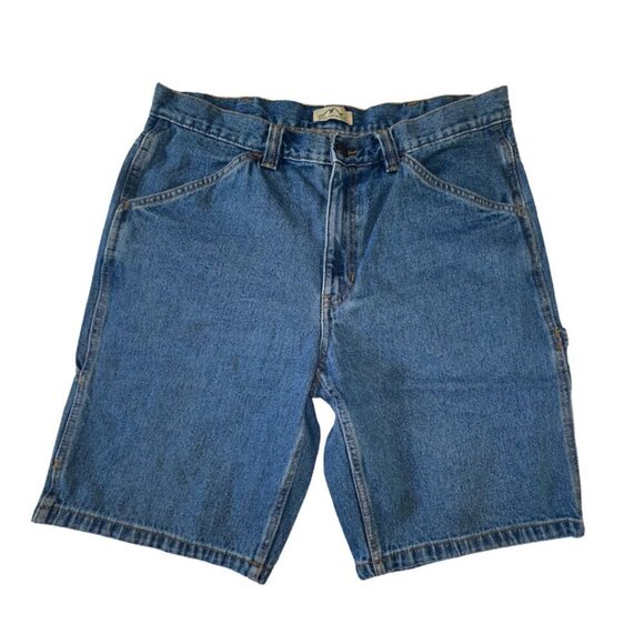 Vintage Blue Mountain Men's Denim Bermuda Shorts Size Waist 38 / 10 inch length - Picture 1 of 11